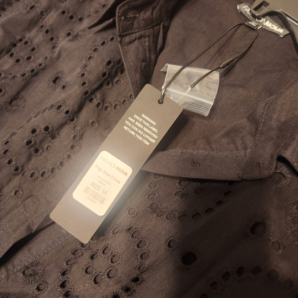 Black Long Sleeve Eyelet Dress - Picture 8 of 10